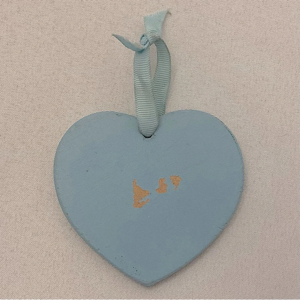 💘 Vintage Hand-painted Floral Wooden Heart Grandma Gift Christmas Ornament